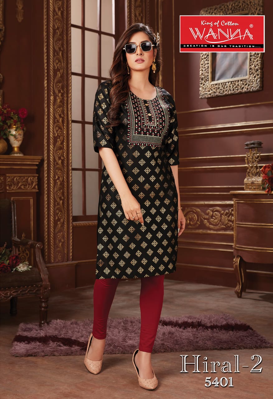 Wanna Hiral 2 Fancy Wear Rayon Printed Designer Kurti Collection